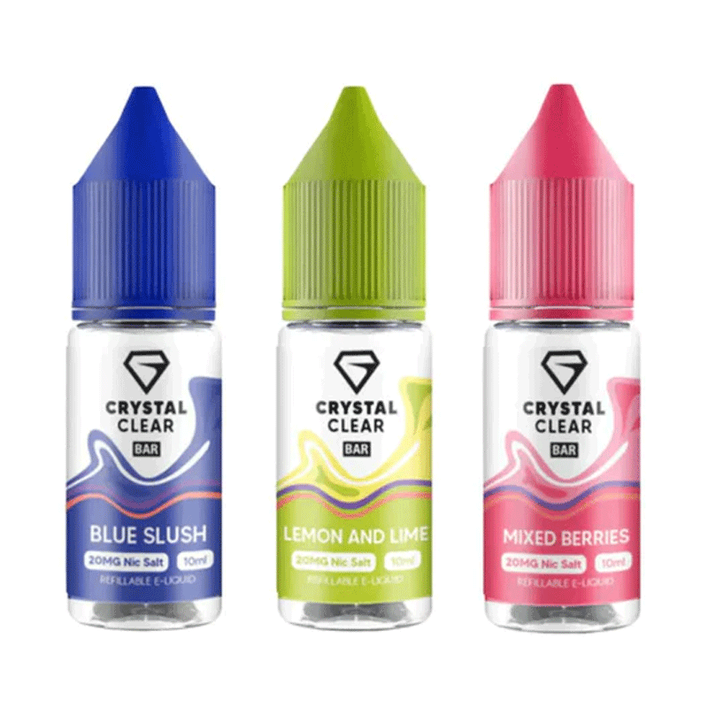 Crystal Clear Bar Nic Salt 10ml E liquid | Pack of 10